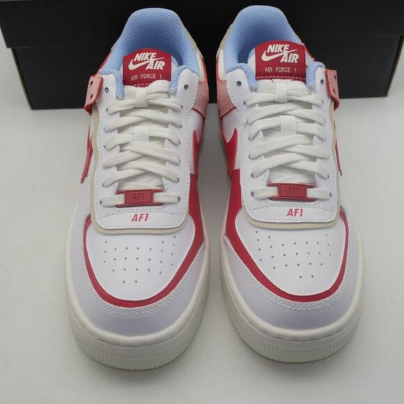 NEW Nike Women's 7 Air Force 1 Shadow Summit White University Red Sneakers Shoes - Picture 8 of 14
